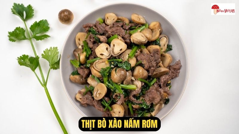 Thịt Bò Xào Nấm Rơm