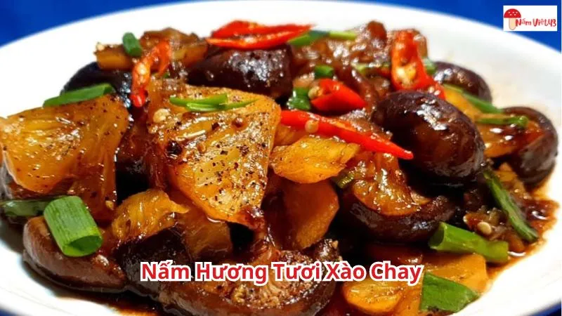 Nấm hương tươi xào chay